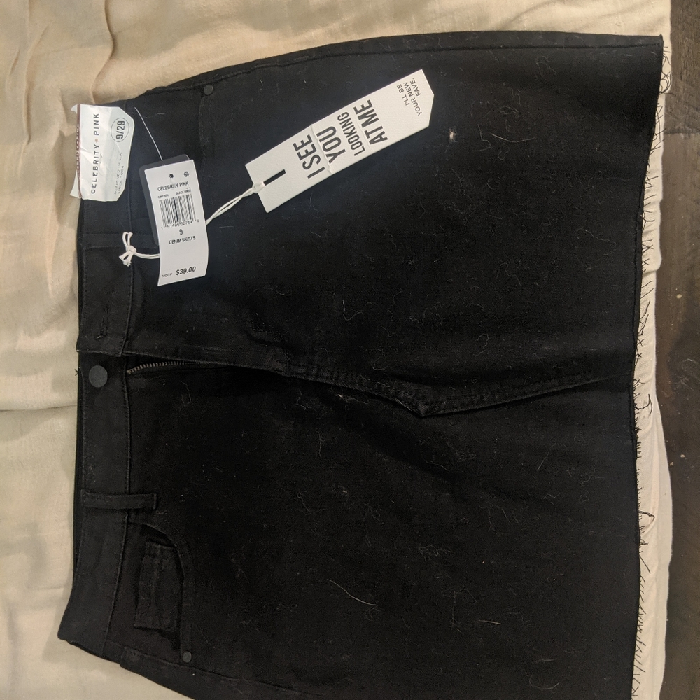 Adorable black denim miniskirt, NWT